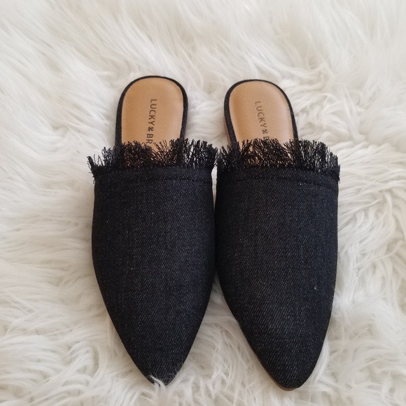 Lucky Brand Black Denim Flats, Mules,Loafers Shoes - Picture 2 of 8